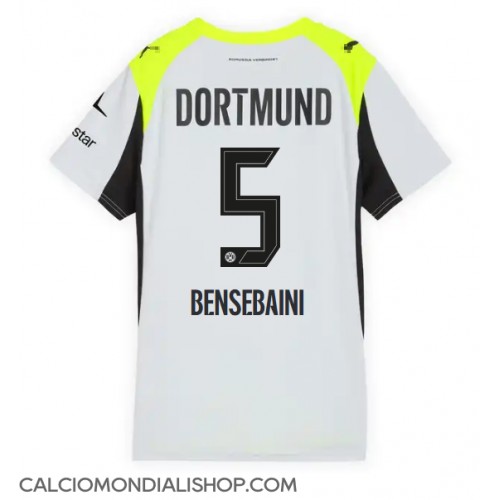 Maglie da calcio Borussia Dortmund Ramy Bensebaini #5 Seconda Maglia Femminile 2025-26 Manica Corta